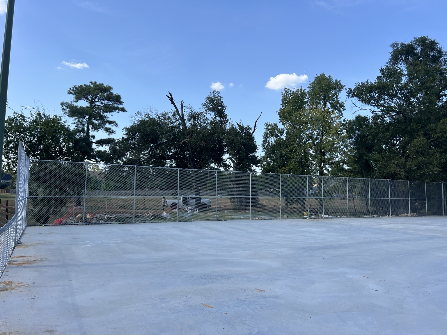 Chain-link fence installation