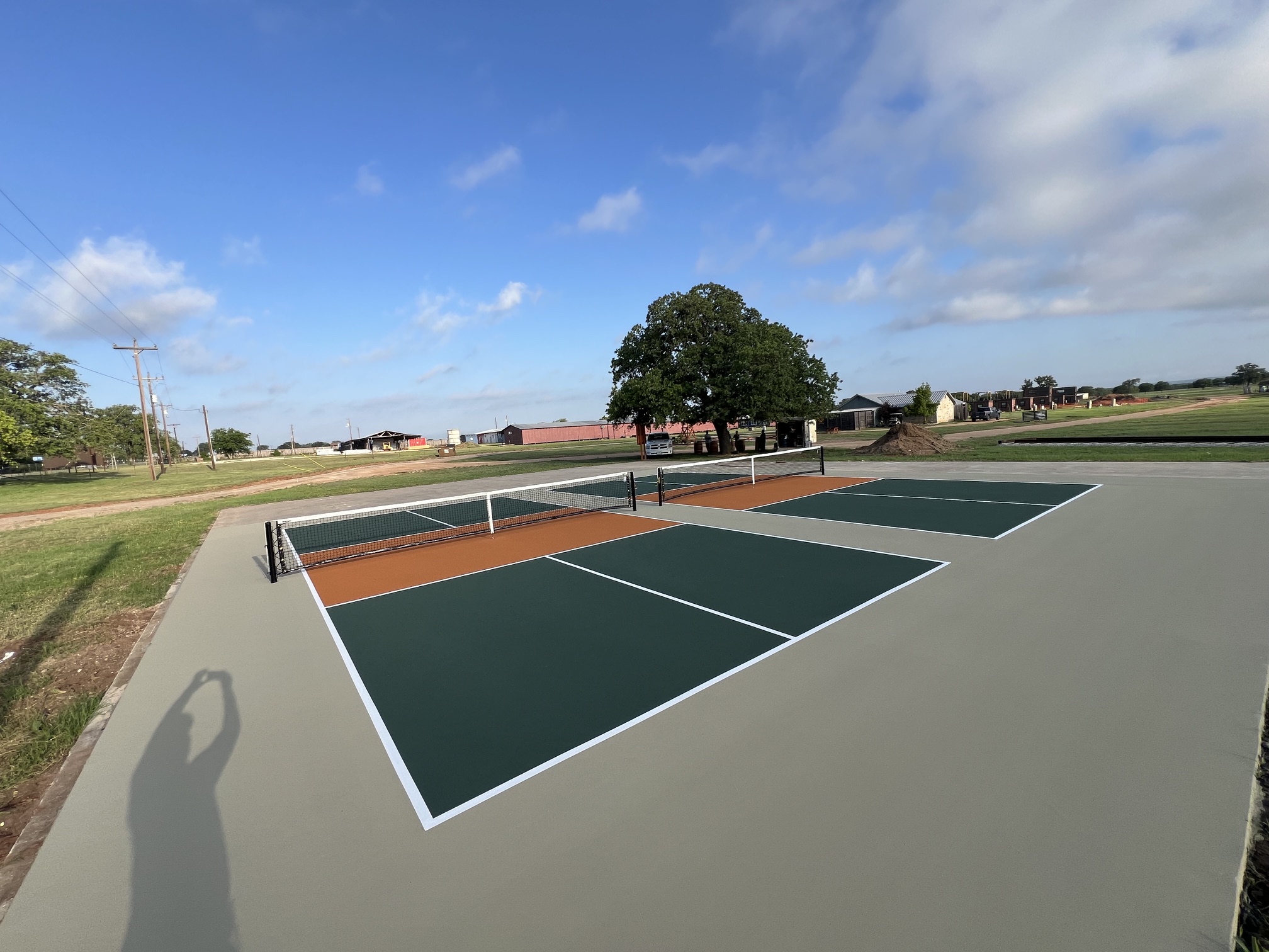 Completed pickleball courts