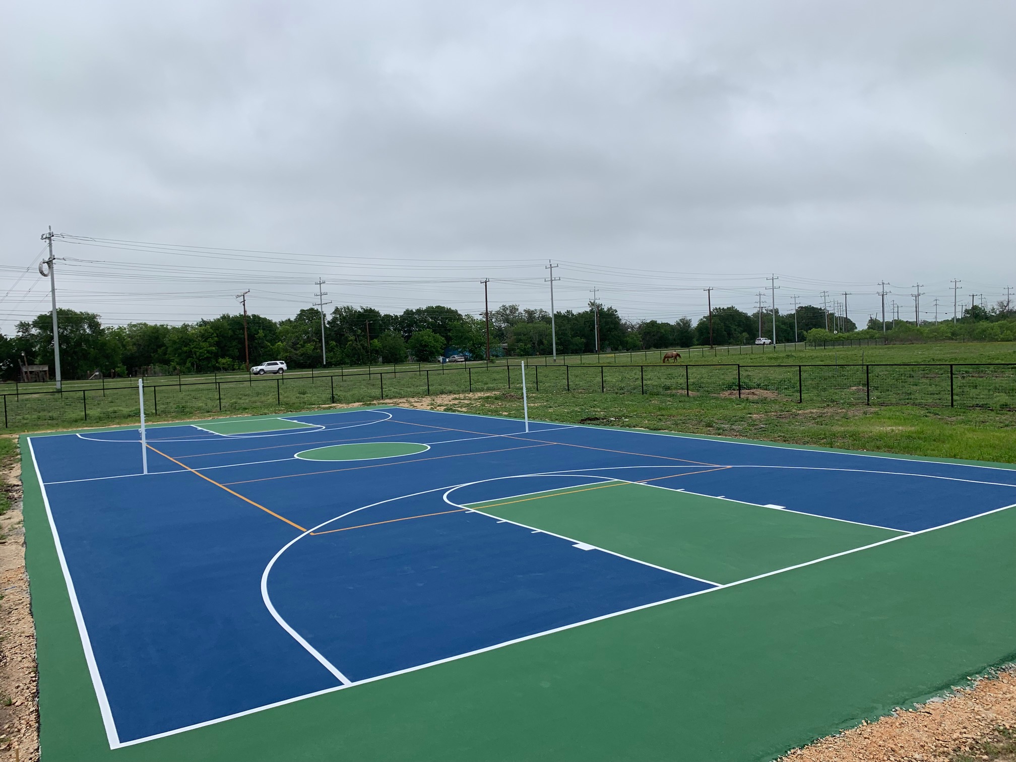 Completed multi-sport court