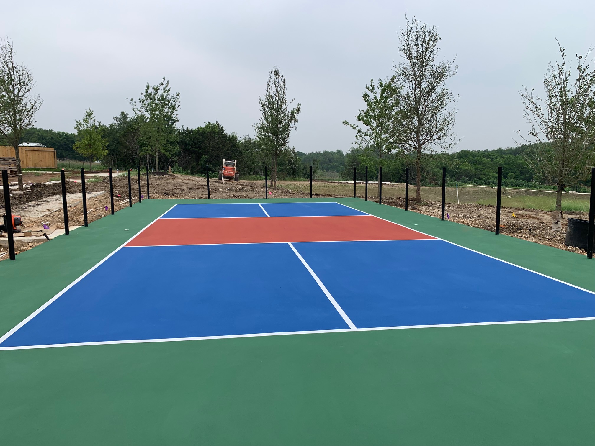 Resurfaced pickleball court